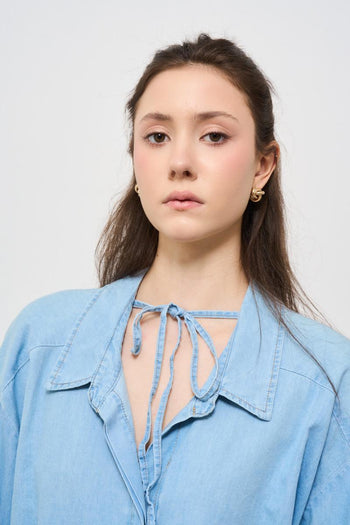 Camicia donna in denim chiaro - 4