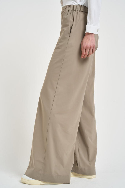 Pantalone donna gamba larga sabbia - 2