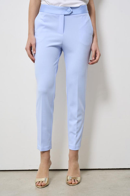 Pantalone donna skinny celeste