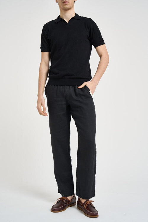 Polo uomo in maglia nera