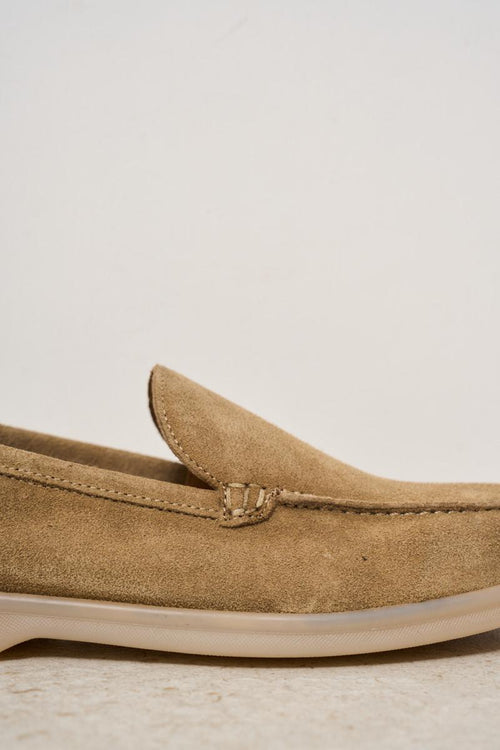 Mocassino uomo in suede beige - 2