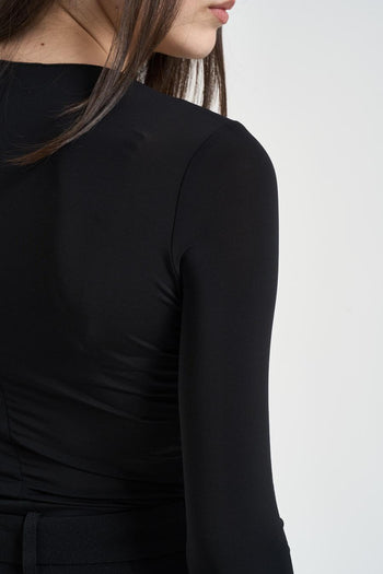 Body donna scollo a V nero - 4