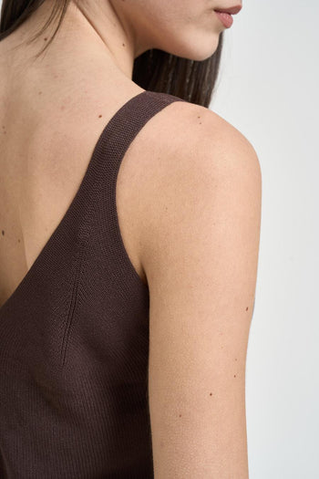 Top donna in maglia marrone - 4