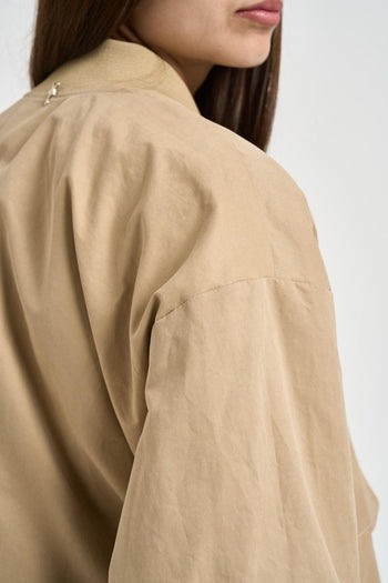 Bomber donna con coulisse beige - 6