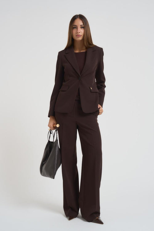 Giacca donna monopetto marrone