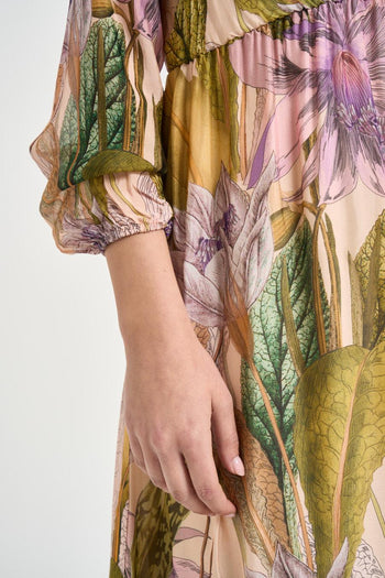 Abito donna lungo con stampa floreale multicolor - 3
