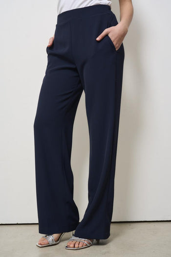 Pantalone donna a palazzo blu notte - 5
