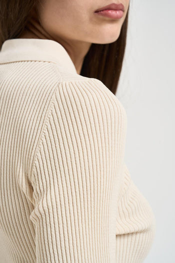 Maglia donna con colletto beige - 4