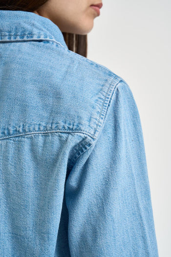 Camicia donna in denim lavaggio chiaro - 4