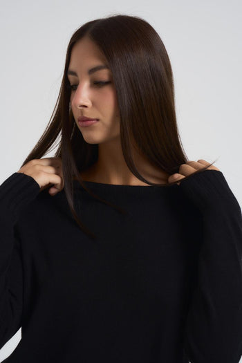 Maglia donna girocollo nera - 4