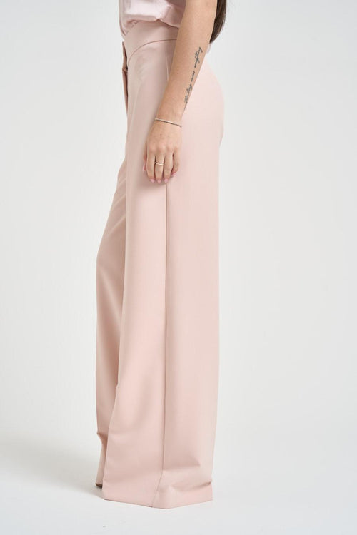 Pantalone donna gamba larga cipria - 2