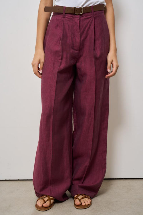 Pantalone donna a palazzo bordeaux
