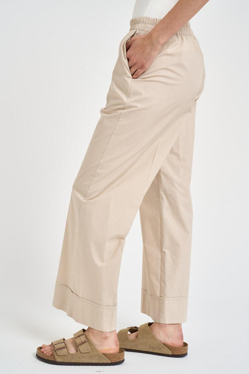 Pantalone donna fluido beige - 2