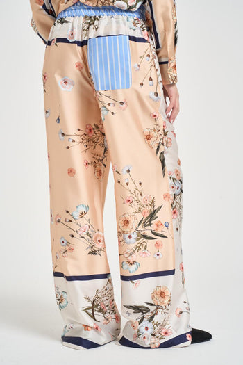 Pantalone donna a palazzo con stampa floreale - 3