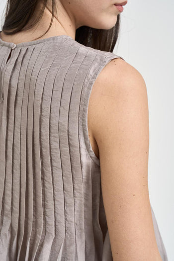 Top donna plissettato tortora - 6