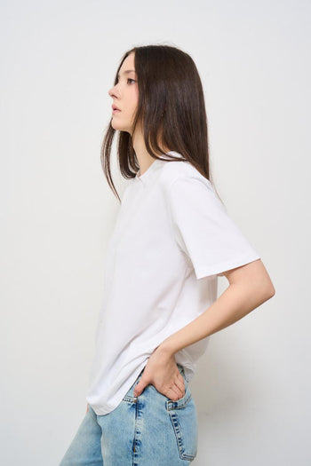 T-shirt donna girocollo bianca - 3