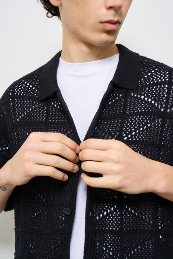 Camicia uomo in maglia nera - 3