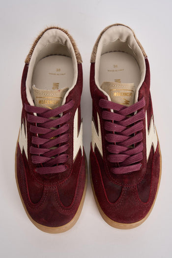 Sneakers donna in suede bordeaux - 4