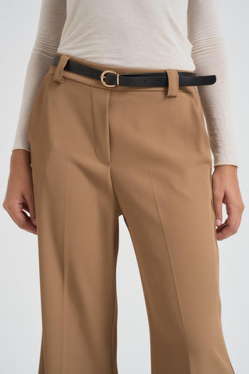 Pantalone donna flare cammello - 6