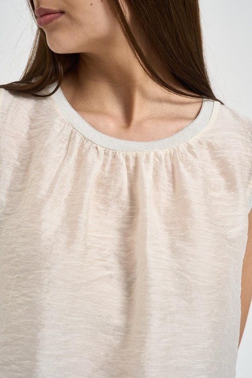 Top donna smanicato beige - 2