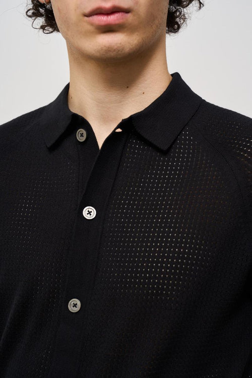 Polo uomo in maglia nera - 2