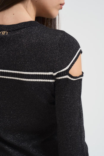 Maglia donna lurex nera - 6