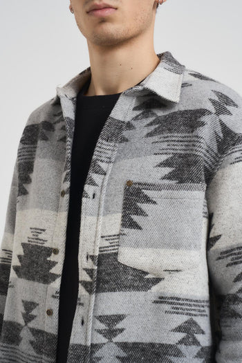 Camicia uomo fantasia azteca grigia - 3