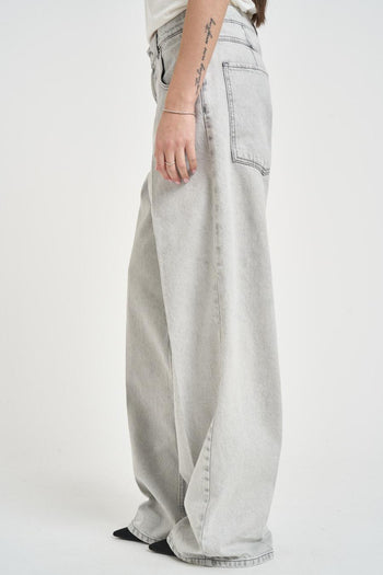 Jeans donna Mia a palazzo in denim grigio - 3
