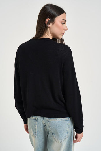 Cardigan donna nero - 3