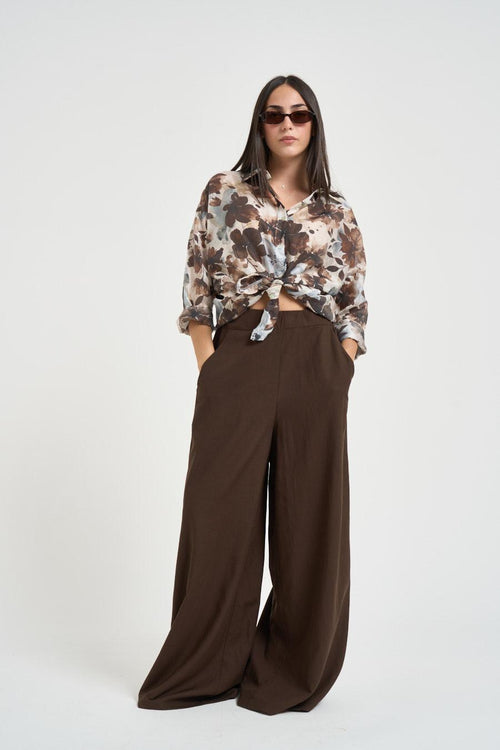 Camicia donna floreale moro - 1
