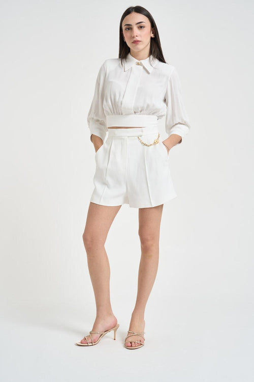 Short donna con catena bianco