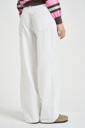Jeans donna a gamba ampia bianchi - 5