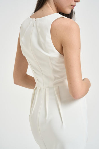 Abito donna midi bianco - 5