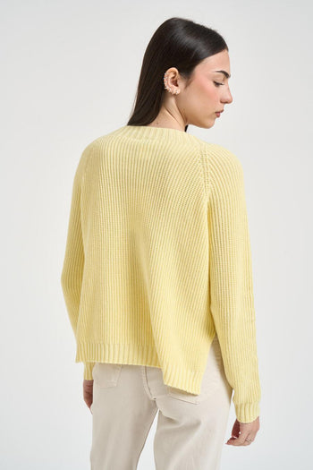 Maglia donna con spacchi gialla - 3