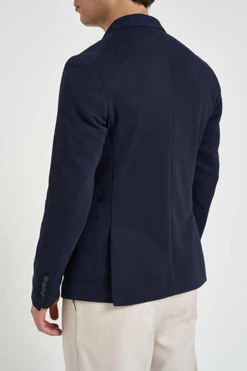 Giacca uomo monopetto blu navy effetto textured - 5