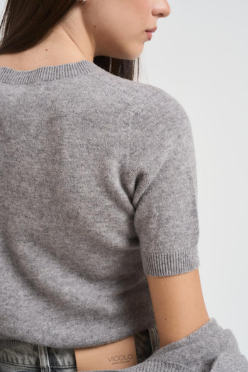 Set cardigan donna e t-shirt grigio - 9