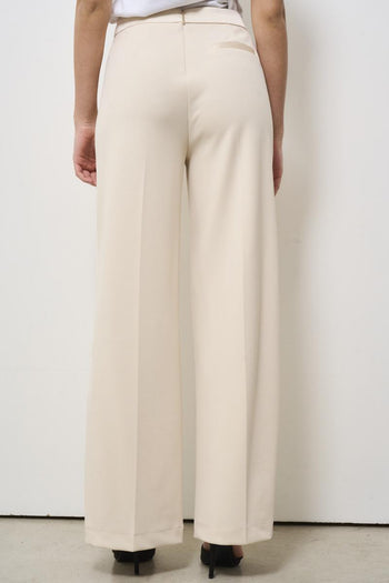 Pantalone donna gamba dritta panna - 4