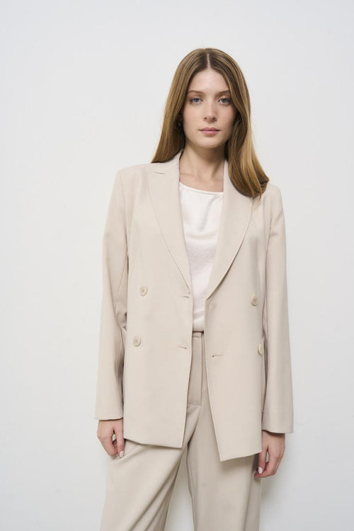 Women's double-breasted cream jacket - 2