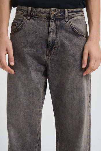 Jeans uomo wide fit grigio - 4