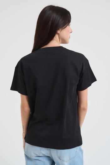 T-shirt donna nera con applicazioni - 4