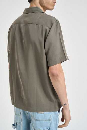 Camicia uomo manica corta verde salvia - 3