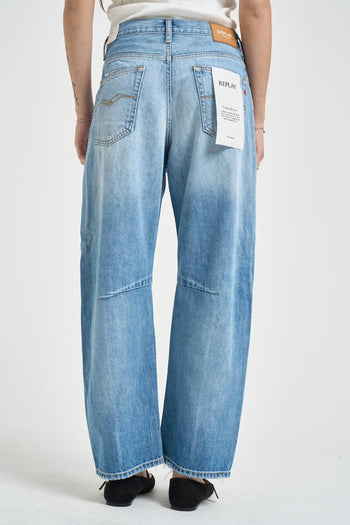 Jeans donna barrel Janie in denim chiaro - 4