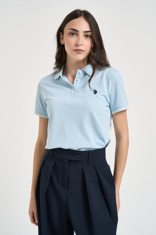 Polo donna azzurra