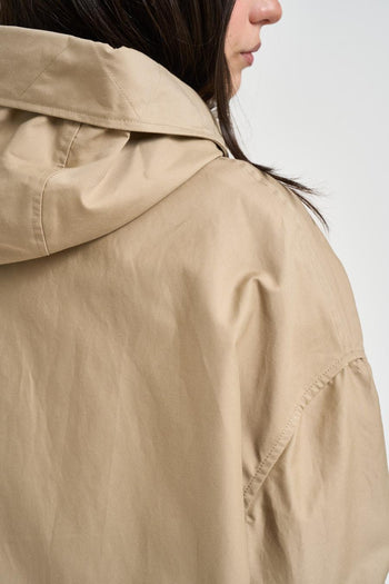 Parka donna in cotone beige - 5
