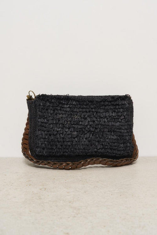 Pochette donna Hafa in rafia nera