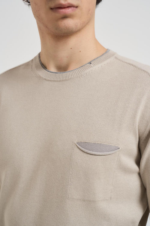 Maglia uomo girocollo beige - 2
