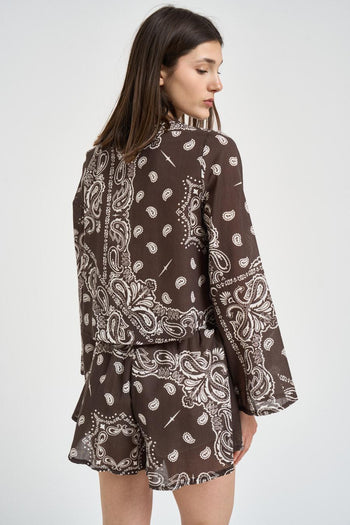 Camicia donna fantasia bandana moro - 4