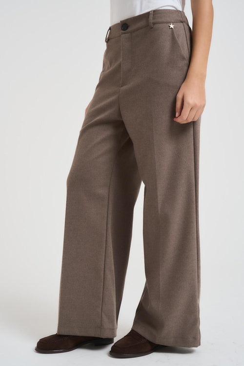 Pantalone donna a palazzo tortora. - 2