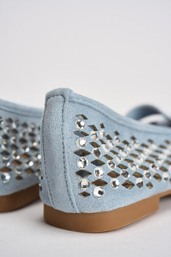 Ballerina donna con strass azzurra - 8