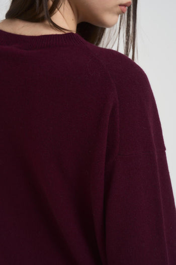 Maglia donna girocollo bordeaux - 5